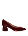 Emporio Armani Woman Pumps Rust Size 5.5 Soft Leather, Textile Fibers In Red