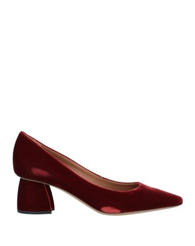 Emporio Armani Woman Pumps Rust Size 5.5 Soft Leather, Textile Fibers In Red