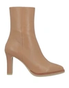 Lola Cruz Woman Ankle Boots Camel Size 11 Soft Leather In Beige