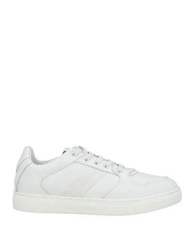 Emporio Armani Woman Sneakers Off White Size 6.5 Soft Leather, Textile Fibers