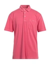 Gant Man Polo Shirt Magenta Size M Cotton In Orange