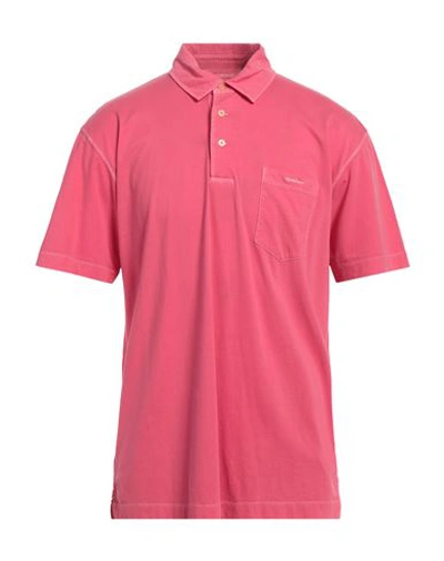 Gant Man Polo Shirt Magenta Size M Cotton In Orange