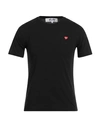 Comme Des Garçons Play Small Heart Patch T-shirt Black Cotton T-shirt With Small Heart Patch In Black