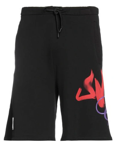 Just Cavalli Man Shorts & Bermuda Shorts Black Size M Cotton
