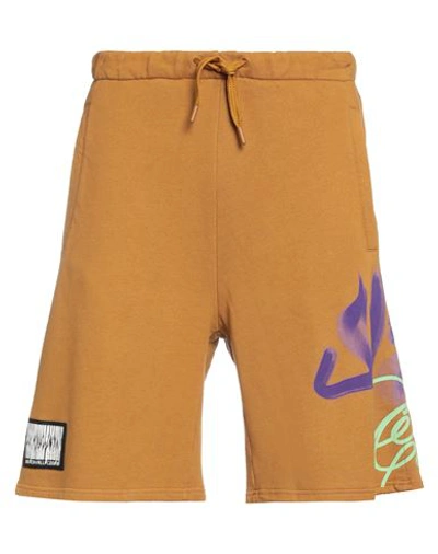 Just Cavalli Man Shorts & Bermuda Shorts Mustard Size M Cotton In Yellow