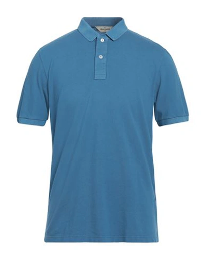 Gran Sasso Man Polo Shirt Azure Size 40 Cotton In Blue