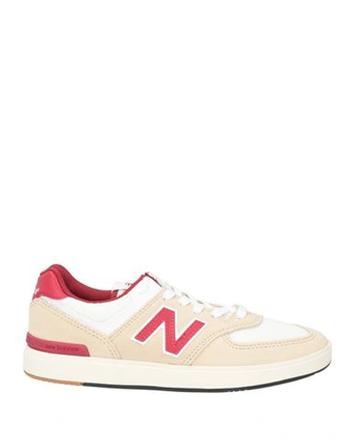 New Balance Woman Sneakers Beige Size 7.5 Soft Leather, Textile Fibers