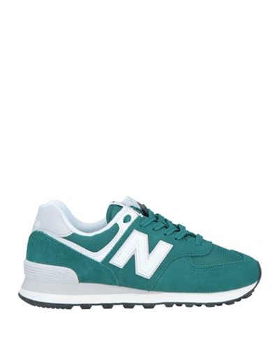 New Balance Woman Sneakers Emerald Green Size 8 Soft Leather, Textile Fibers