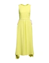 ALESSANDRO DE BENEDETTI ALESSANDRO DE BENEDETTI WOMAN MAXI DRESS ACID GREEN SIZE 6 ACETATE, SILK