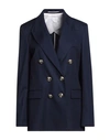 Merci .., Woman Blazer Navy Blue Size 8 Cotton, Rayon, Elastane