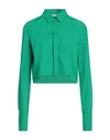 Solotre Woman Shirt Green Size 6 Cotton
