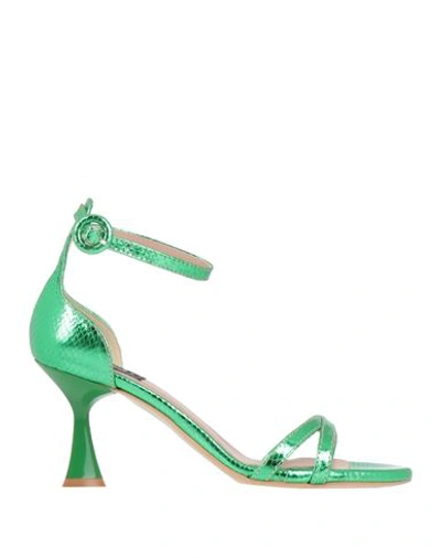 Islo Isabella Lorusso Woman Sandals Emerald Green Size 5 Textile Fibers
