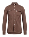 Primo Emporio Man Shirt Brown Size Xl Cotton, Elastane