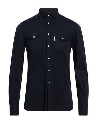 Primo Emporio Man Shirt Midnight Blue Size M Cotton, Elastane