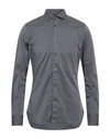 Tintoria Mattei 954 Man Shirt Lead Size 15 ¾ Cotton, Elastane In Grey