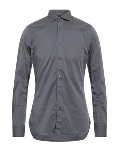 Tintoria Mattei 954 Man Shirt Lead Size 15 ¾ Cotton, Elastane In Grey