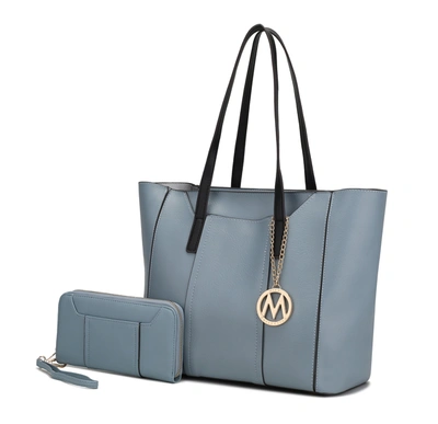 Mkf Collection By Mia K Dinah Light Weight Tote Bag With Wallet In Blue
