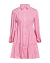 Camicettasnob Woman Mini Dress Pink Size 8 Cotton, Polyamide, Elastane In Pink