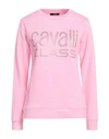 CAVALLI CLASS CAVALLI CLASS WOMAN SWEATSHIRT PINK SIZE XXL COTTON, POLYESTER