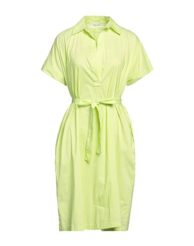 Liviana Conti Woman Midi Dress Acid Green Size 6 Cotton, Polyamide, Elastane