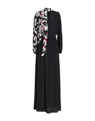 Cavalli Class Woman Maxi Dress Black Size 4 Viscose, Acetate, Silk