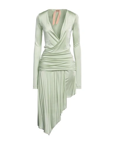N°21 Woman Short Dress Light Green Size 6 Viscose