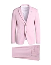 Officina 36 Man Suit Pink Size 38 Polyester, Viscose, Elastane