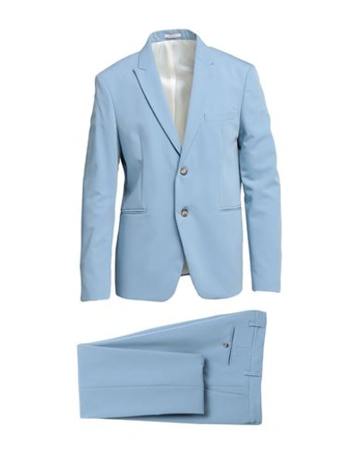 Officina 36 Man Suit Sky Blue Size 42 Polyester, Viscose, Elastane