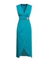 Siste's Woman Maxi Dress Turquoise Size L Polyester, Elastane In Blue