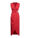 Siste's Woman Maxi Dress Red Size L Polyester, Elastane