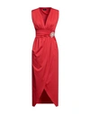 Siste's Woman Maxi Dress Red Size M Polyester, Elastane