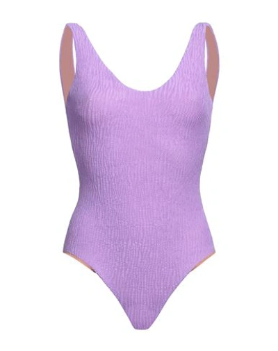 Oas Woman One-piece Swimsuit Light Purple Size Xl Polyamide, Elastane