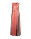 Siste's Woman Maxi Dress Salmon Pink Size L Polyester