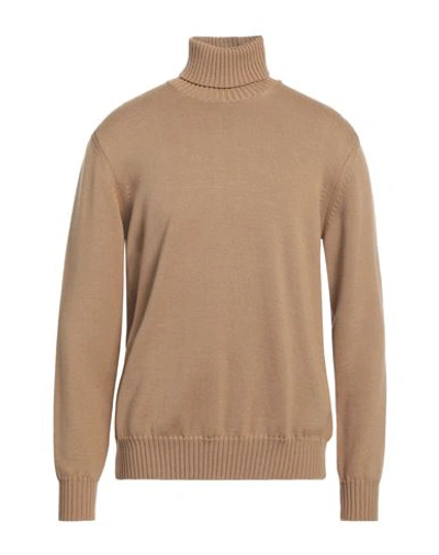 Altea Man Turtleneck Camel Size Xl Virgin Wool In Beige