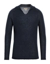 120% Lino Man Sweater Midnight Blue Size S Mohair Wool, Polyamide, Linen, Cashmere, Wool