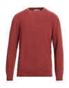 La Fileria Man Sweater Rust Size 44 Wool, Polyamide In Red