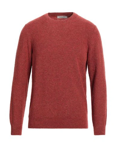 La Fileria Man Sweater Rust Size 40 Wool, Polyamide In Red