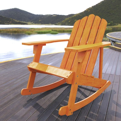 Jonathan Y Kiawah Outdoor Patio Classic Acacia Wood Adirondack Rocking Chair