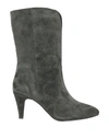 Bibi Lou Woman Ankle Boots Steel Grey Size 11 Leather In Grey