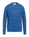 Lucques Man Sweater Azure Size 38 Wool, Viscose, Polyamide, Cashmere In Blue