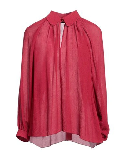 Emporio Armani Woman Top Garnet Size 12 Mulberry Silk In Red