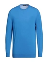 Drumohr Man Sweater Blue Size 44 Super 140s Wool