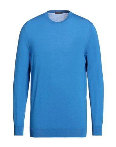 Drumohr Man Sweater Blue Size 44 Super 140s Wool