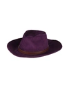 Borsalino Woman Hat Purple Size 7 ⅜ Cotton, Cashmere