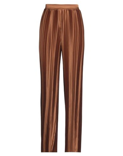 Siste's Woman Pants Brown Size S Polyester, Elastane