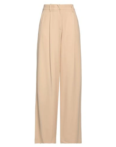 FEDERICA TOSI FEDERICA TOSI WOMAN PANTS SAND SIZE 12 ACETATE, VISCOSE