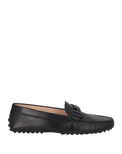 Tod's Woman Loafers Black Size 4.5 Leather