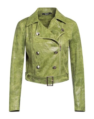 Siste's Woman Jacket Light Green Size M Polyester, Elastane