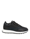Baldinini Woman Sneakers Black Size 8 Leather, Textile Fibers In Black