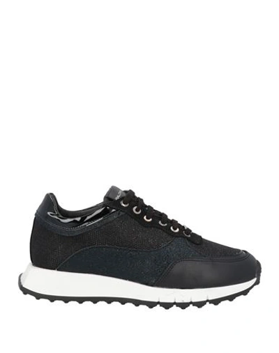 Baldinini Woman Sneakers Black Size 8 Soft Leather, Textile Fibers